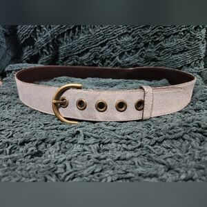 Coach Blue Suede Belt With Brass Hardware Size XL
